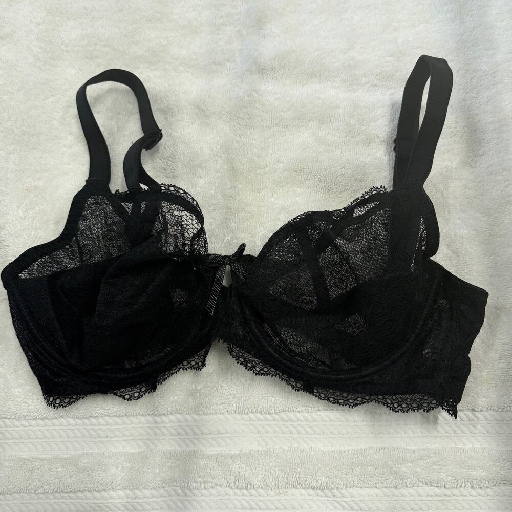 FREYA BLACK LACE UNDERWIRED BRA SIZE 30DDD EUC